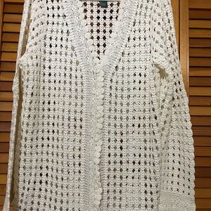Lauren Ralph Lauren Cream Crochet Cardigan